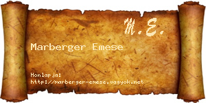 Marberger Emese névjegykártya